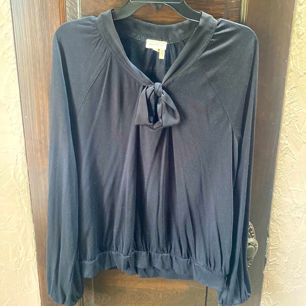 Anthropologie long sleeve black top